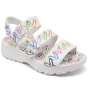 Skechers Foamies D'Lites 2.0 Platform Sandals Heart You James Goldcrown Size 9